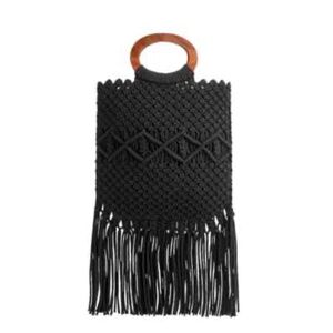 Danielle Nicole Black Crochet Bag